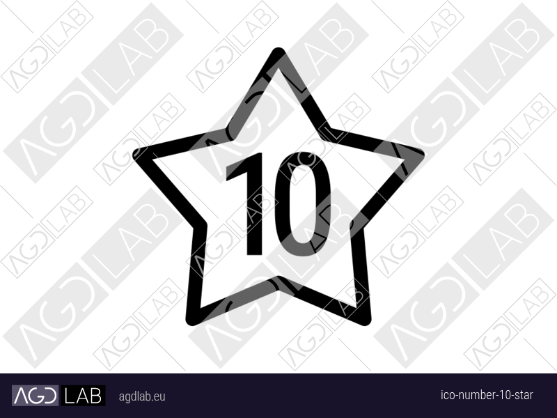 Number 10 star icon