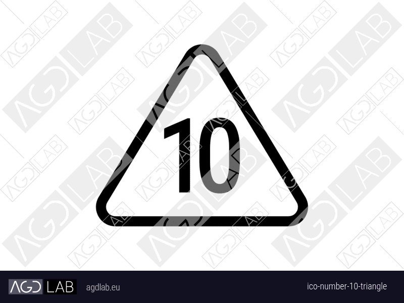 Number 10 triangle icon