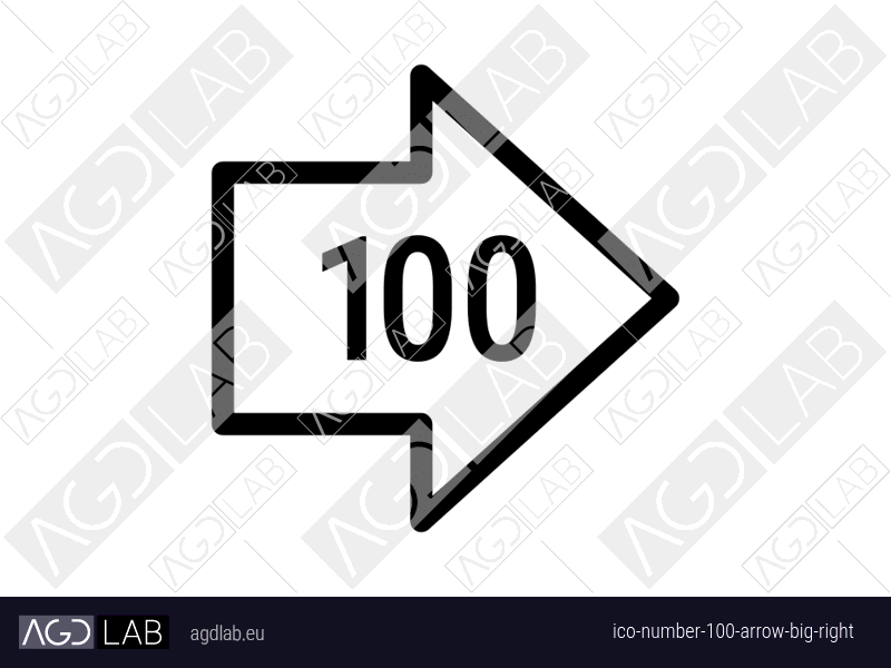 Number 100 arrow big right icon