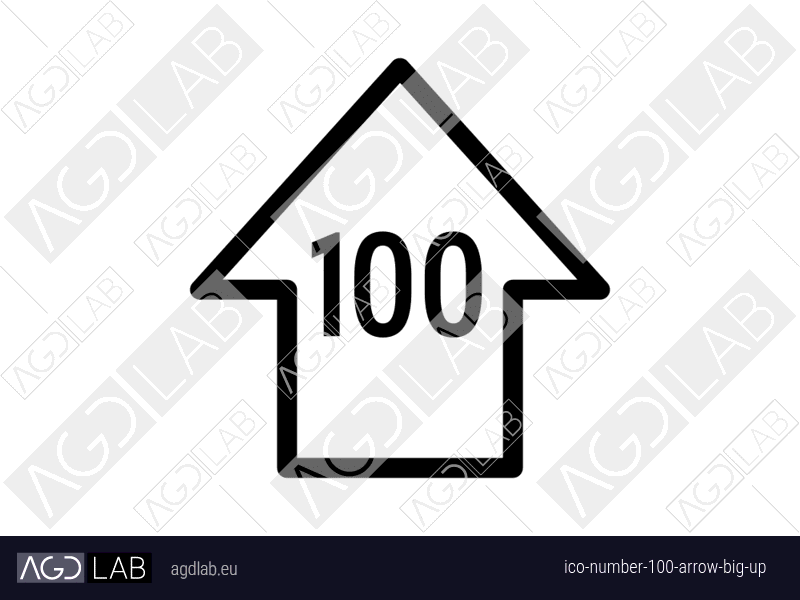 Number 100 arrow big up icon