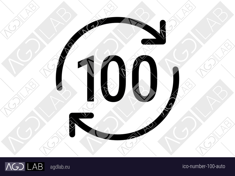 Number 100 auto icon