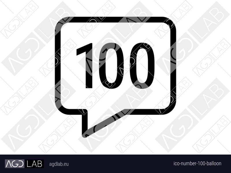 Number 100 balloon icon