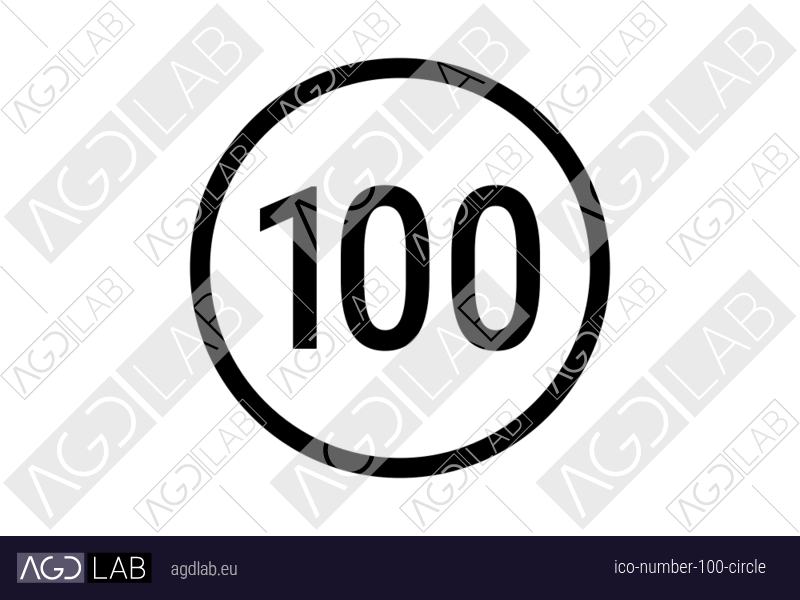 Number 100 circle icon