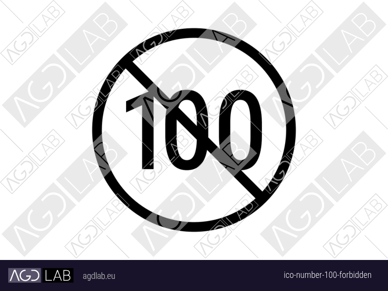 Number 100 forbidden icon