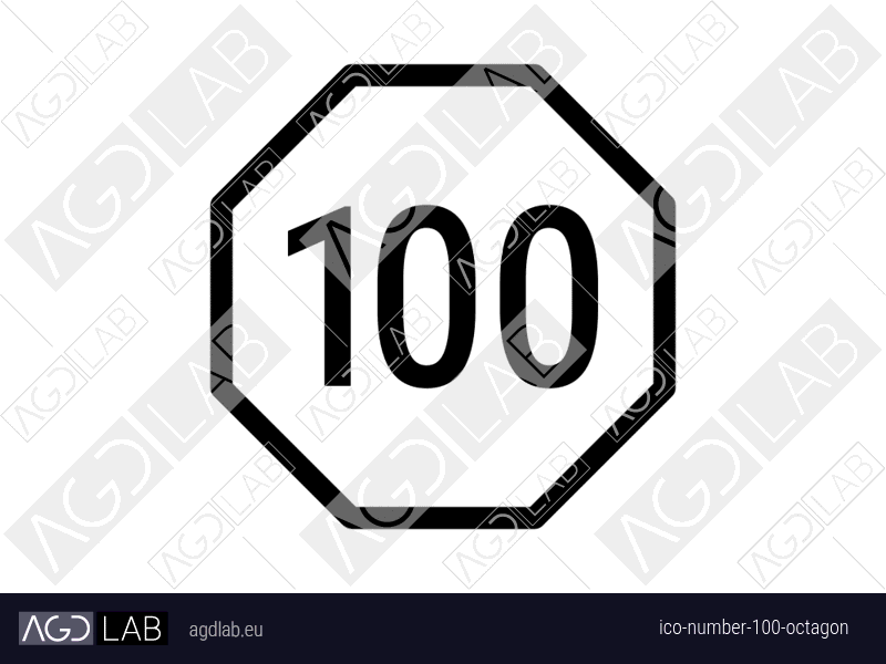 Number 100 octagon icon