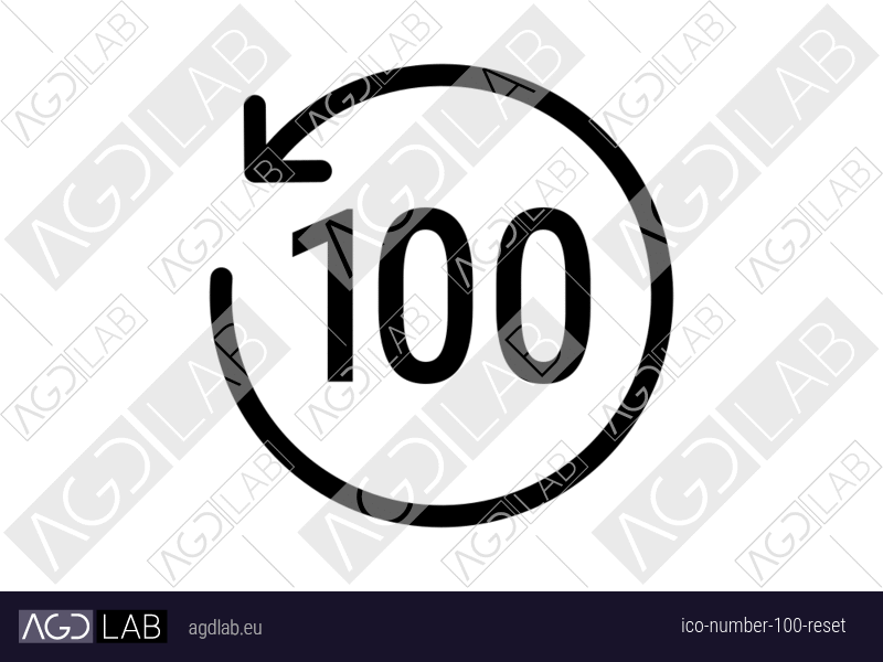 Number 100 reset icon