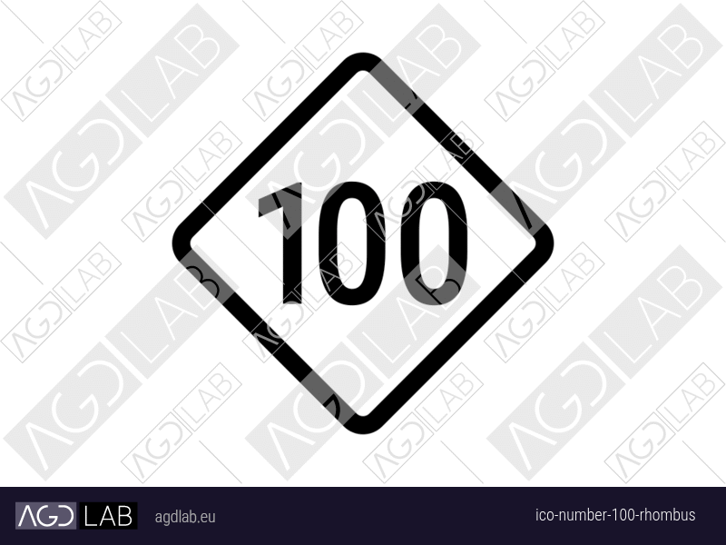 Number 100 rhombus icon