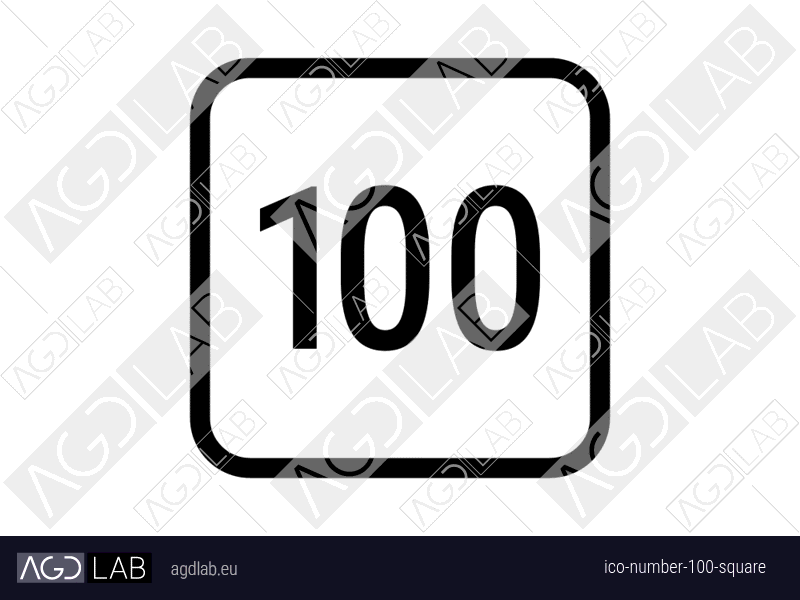 Number 100 square icon
