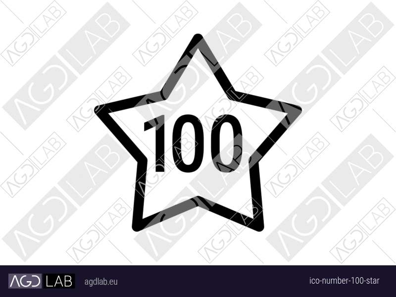 Number 100 star icon