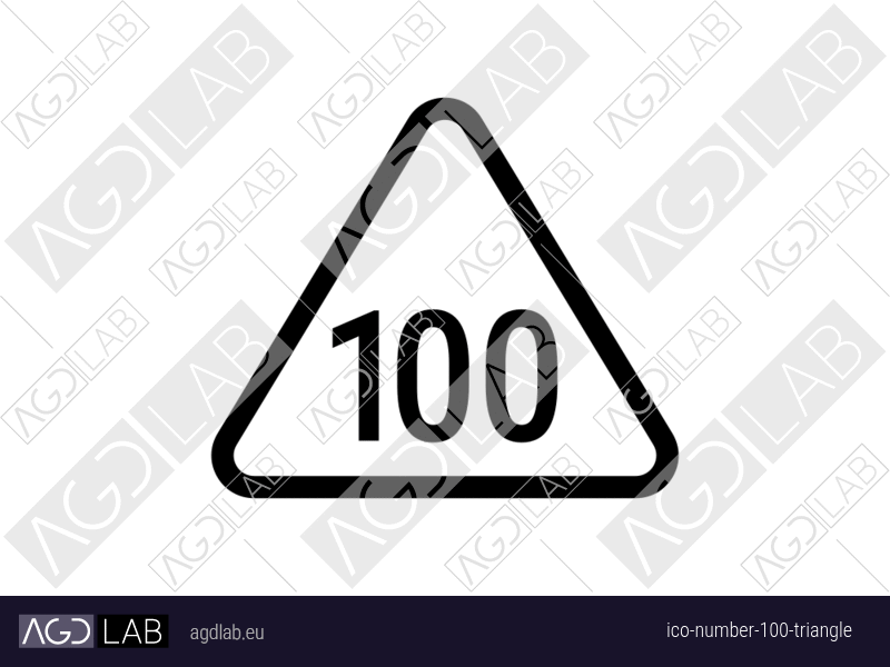 Number 100 triangle icon