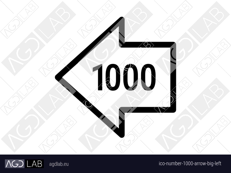 Number 1000 arrow big left icon