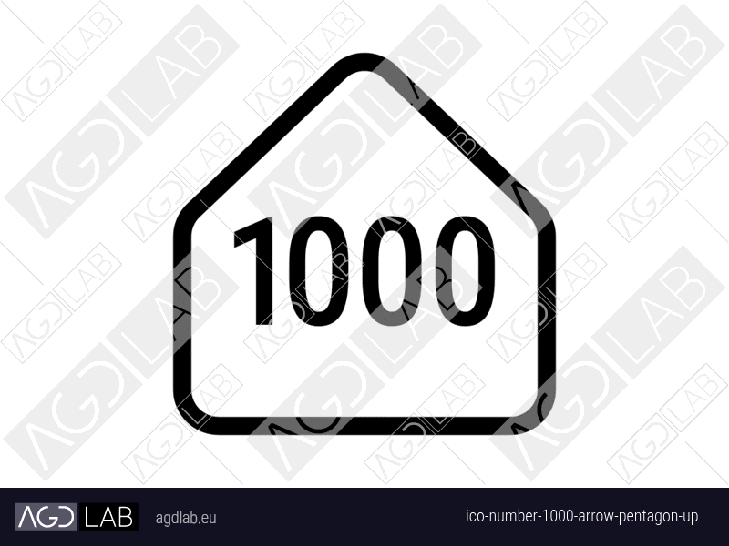 Number 1000 arrow pentagon up icon