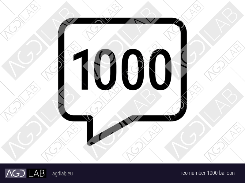 Number 1000 balloon icon