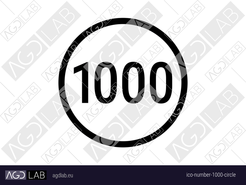Number 1000 circle icon