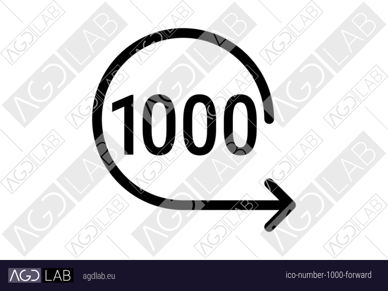 Number 1000 forward icon