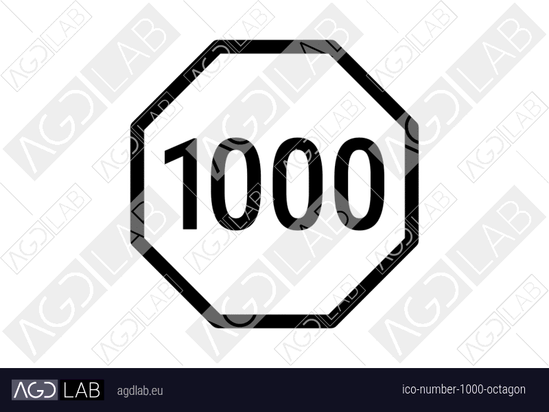 Number 1000 octagon icon