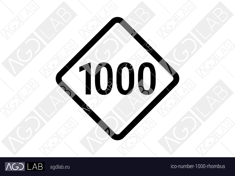Number 1000 rhombus icon