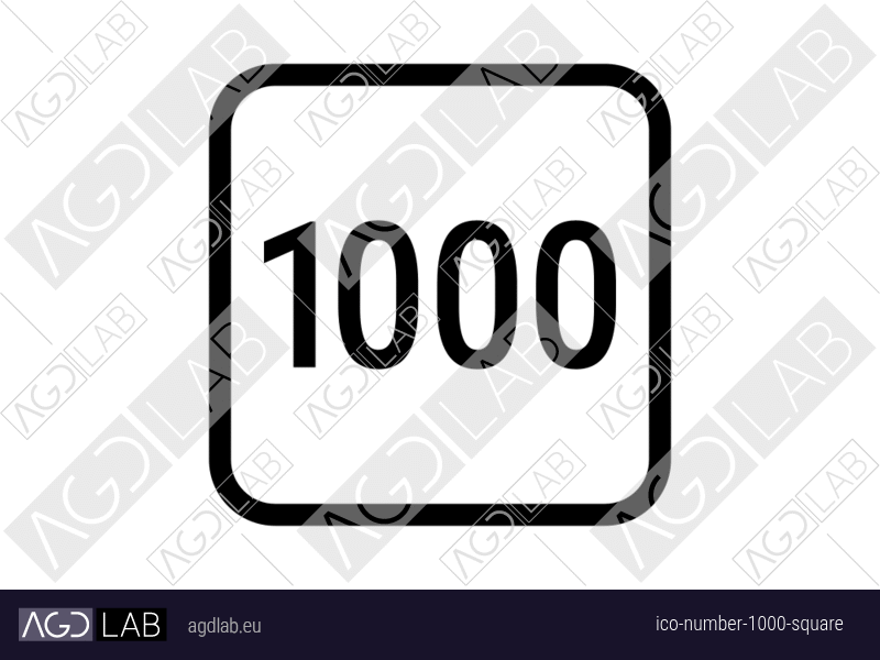 Number 1000 square icon
