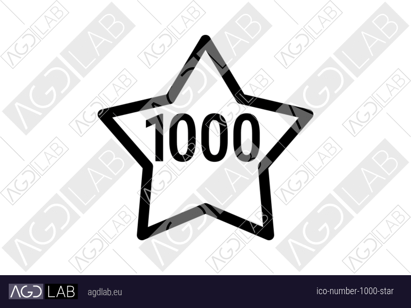 Number 1000 star icon