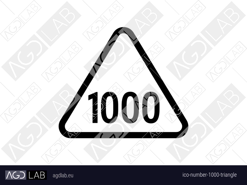 Number 1000 triangle icon