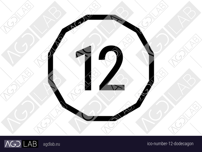 Number 12 dodecagon icon
