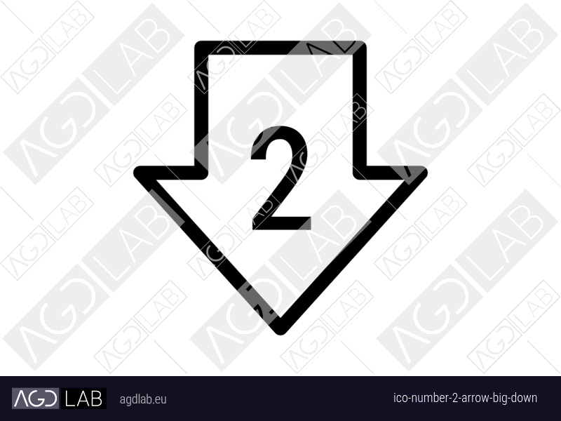 Number 2 arrow big down icon