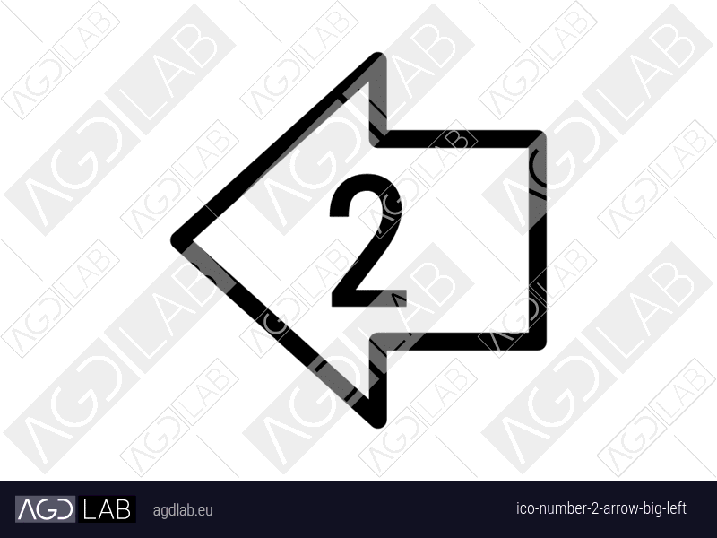 Number 2 arrow big left icon