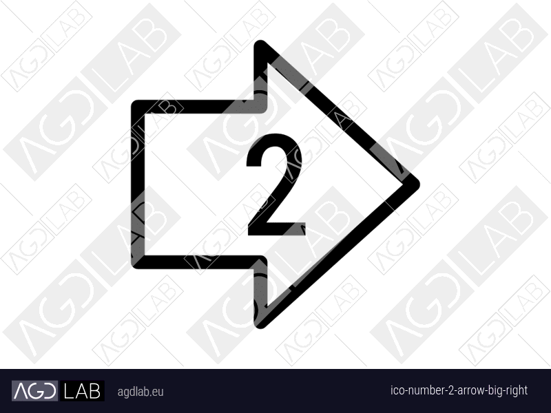 Number 2 arrow big right icon