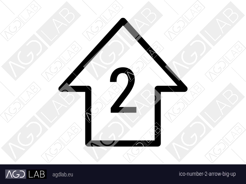 Number 2 arrow big up icon