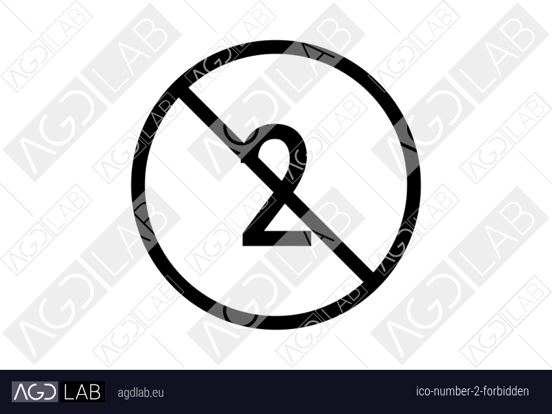 Number 2 forbidden icon