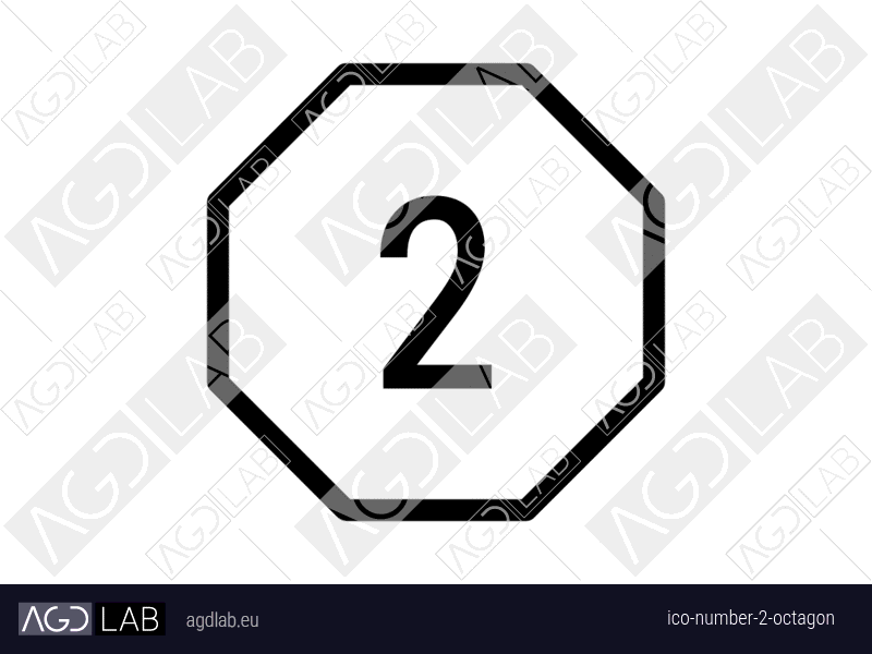 Number 2 octagon icon