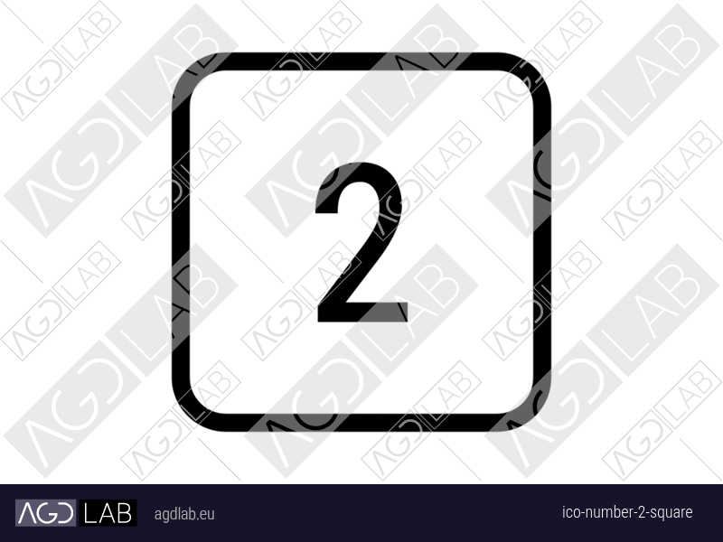 Number 2 square icon