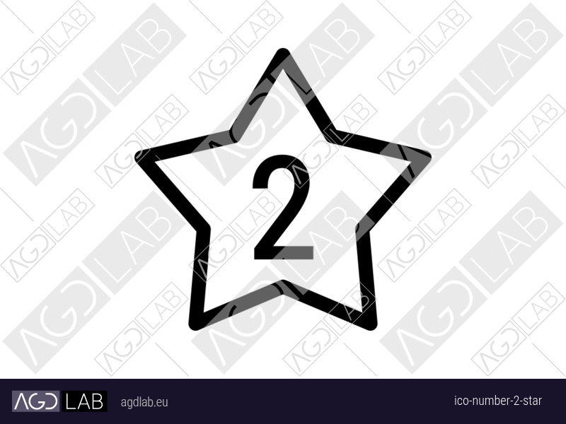 Number 2 star icon