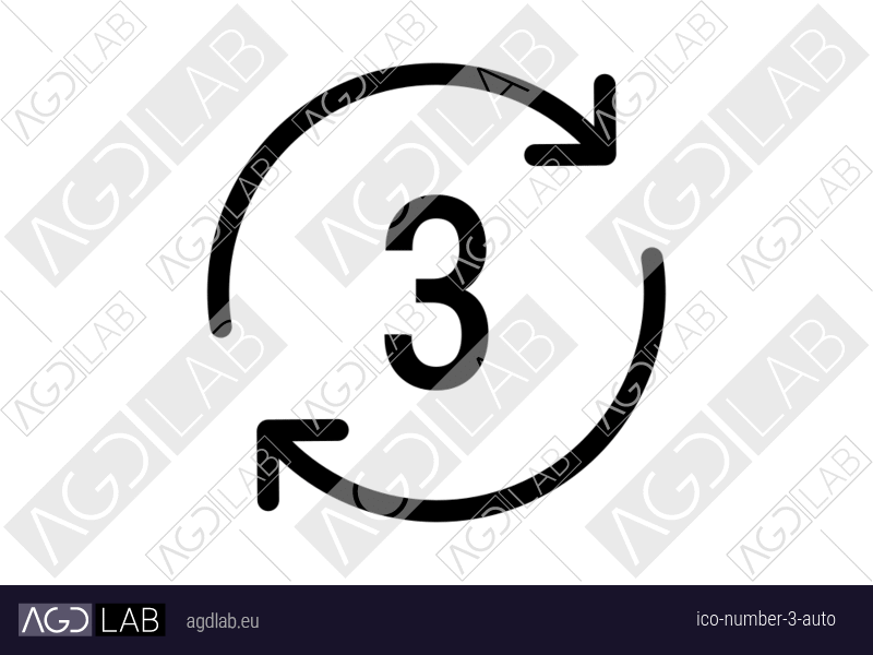 Number 3 auto icon