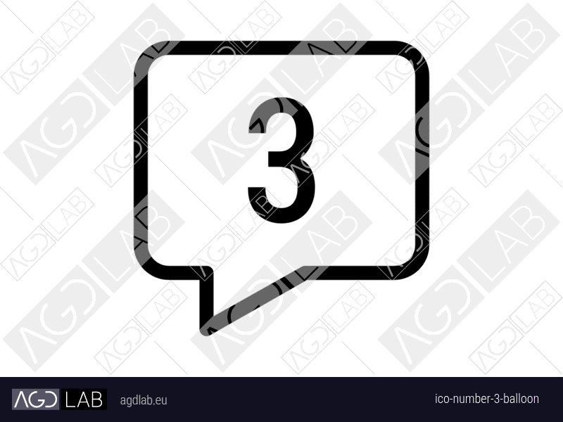 Number 3 balloon icon