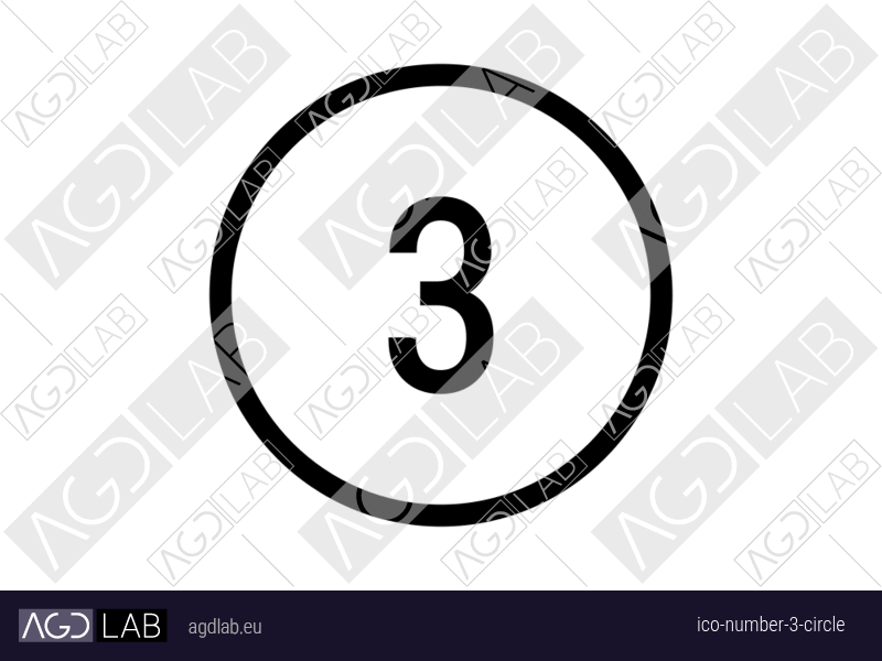 Number 3 circle icon