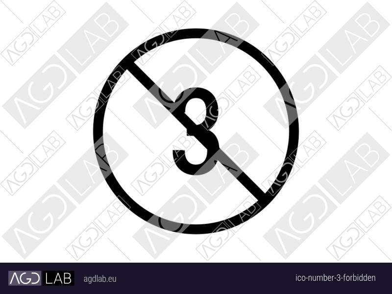 Number 3 forbidden icon