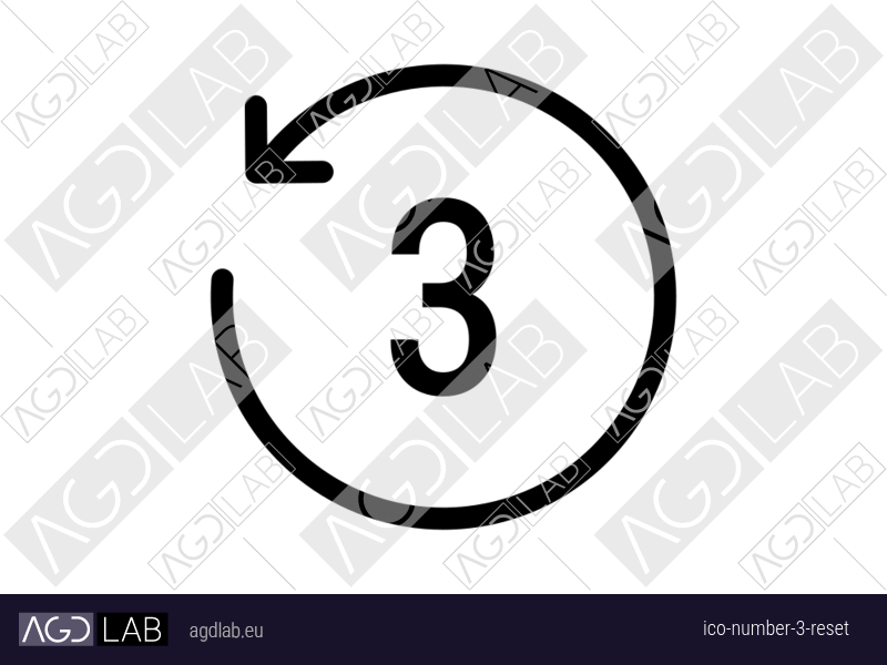 Number 3 reset icon