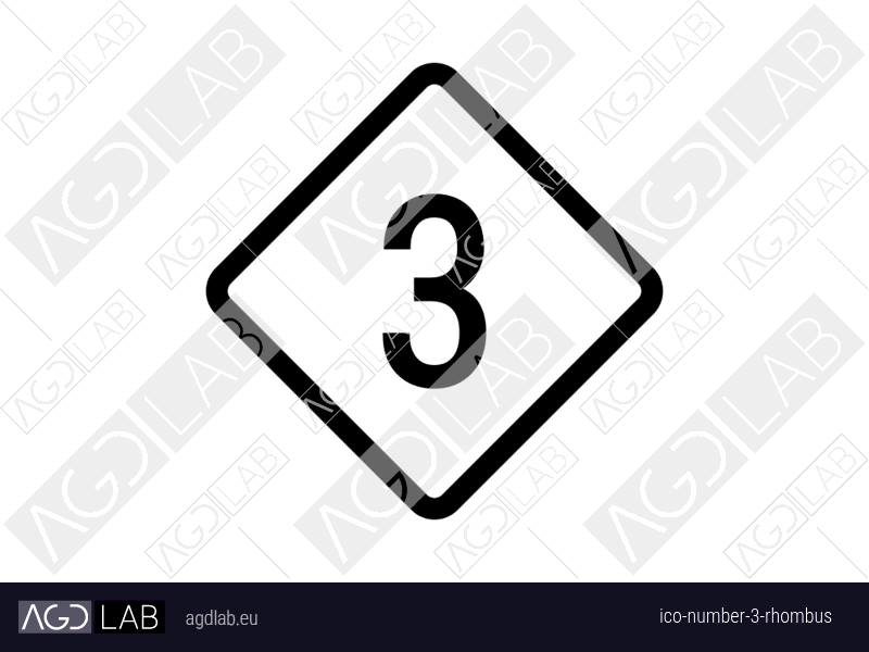 Number 3 rhombus icon