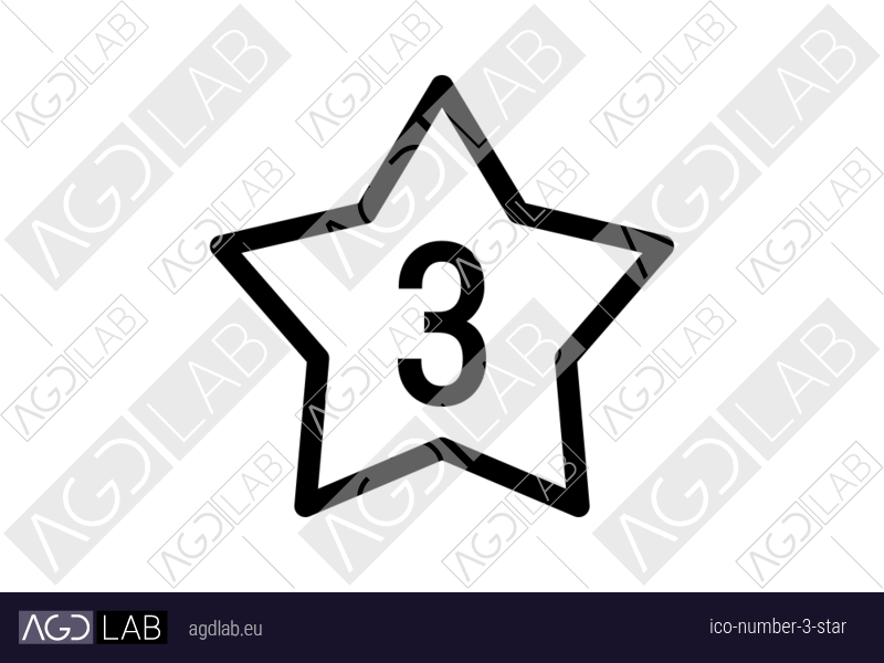 Number 3 star icon