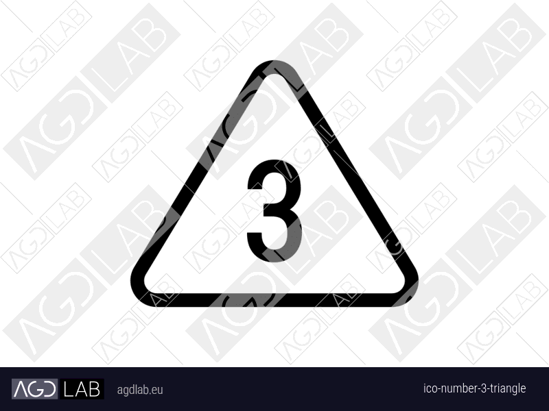 Number 3 triangle icon