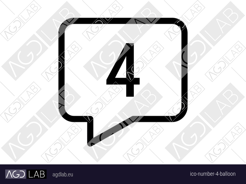 Number 4 balloon icon