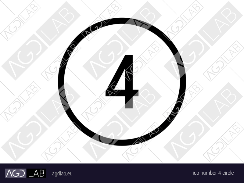 Number 4 circle icon