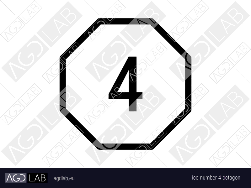 Number 4 octagon icon