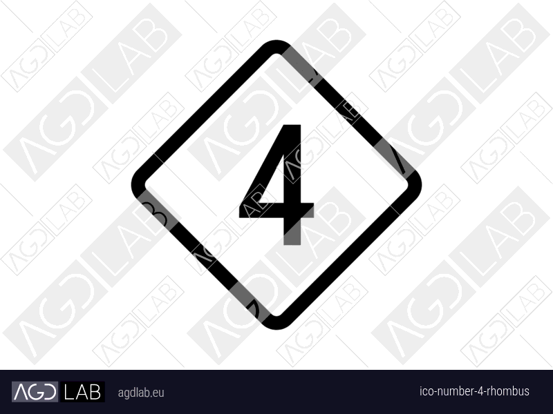 Number 4 rhombus icon