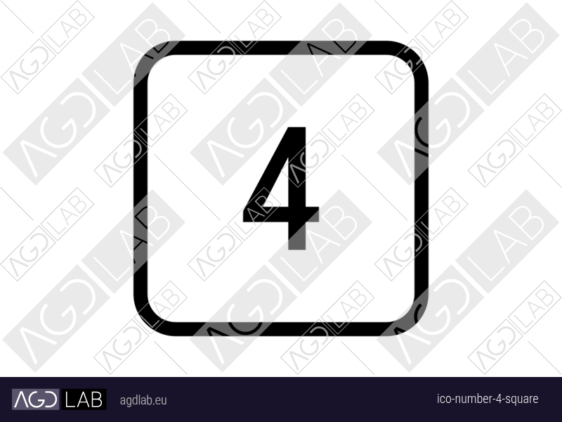 Number 4 square icon