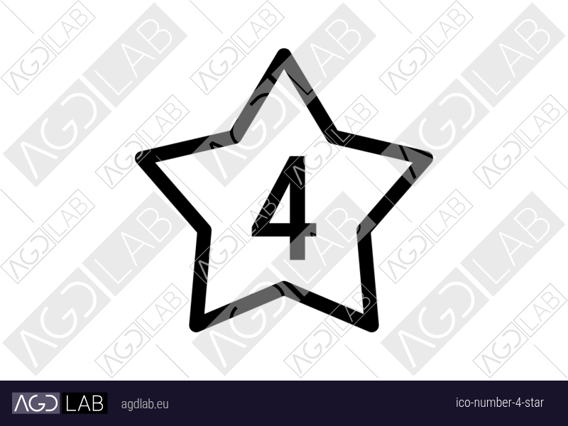 Number 4 star icon