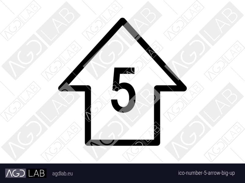 Number 5 arrow big up icon