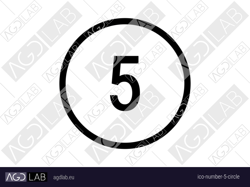 Number 5 circle icon