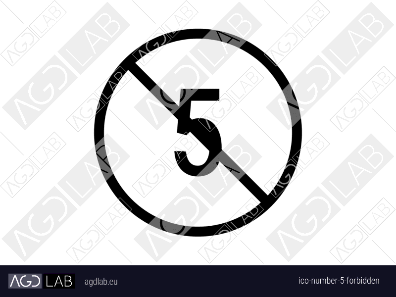 Number 5 forbidden icon